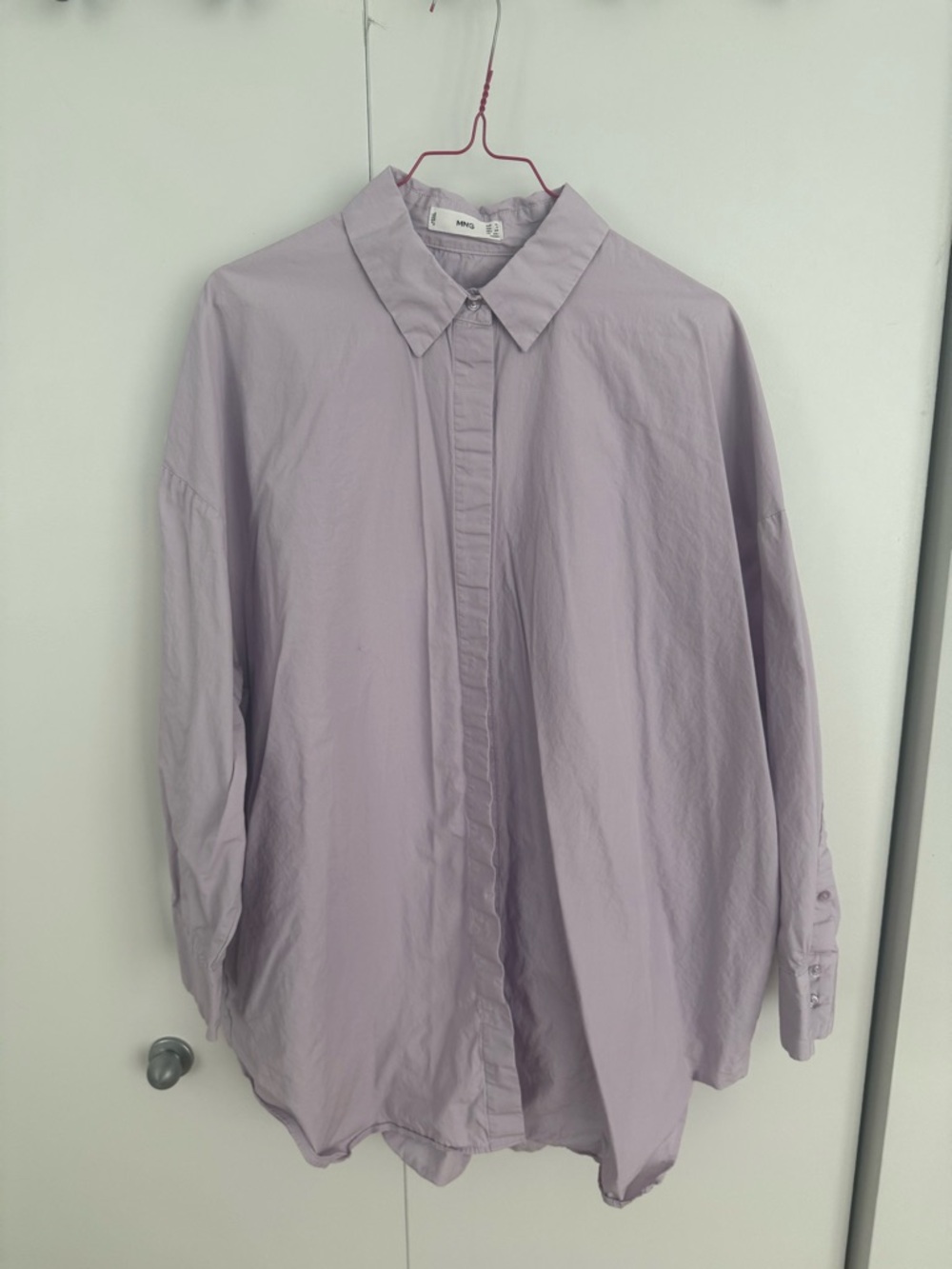 Mango Women's Light Lavender Button-Down Shirt
